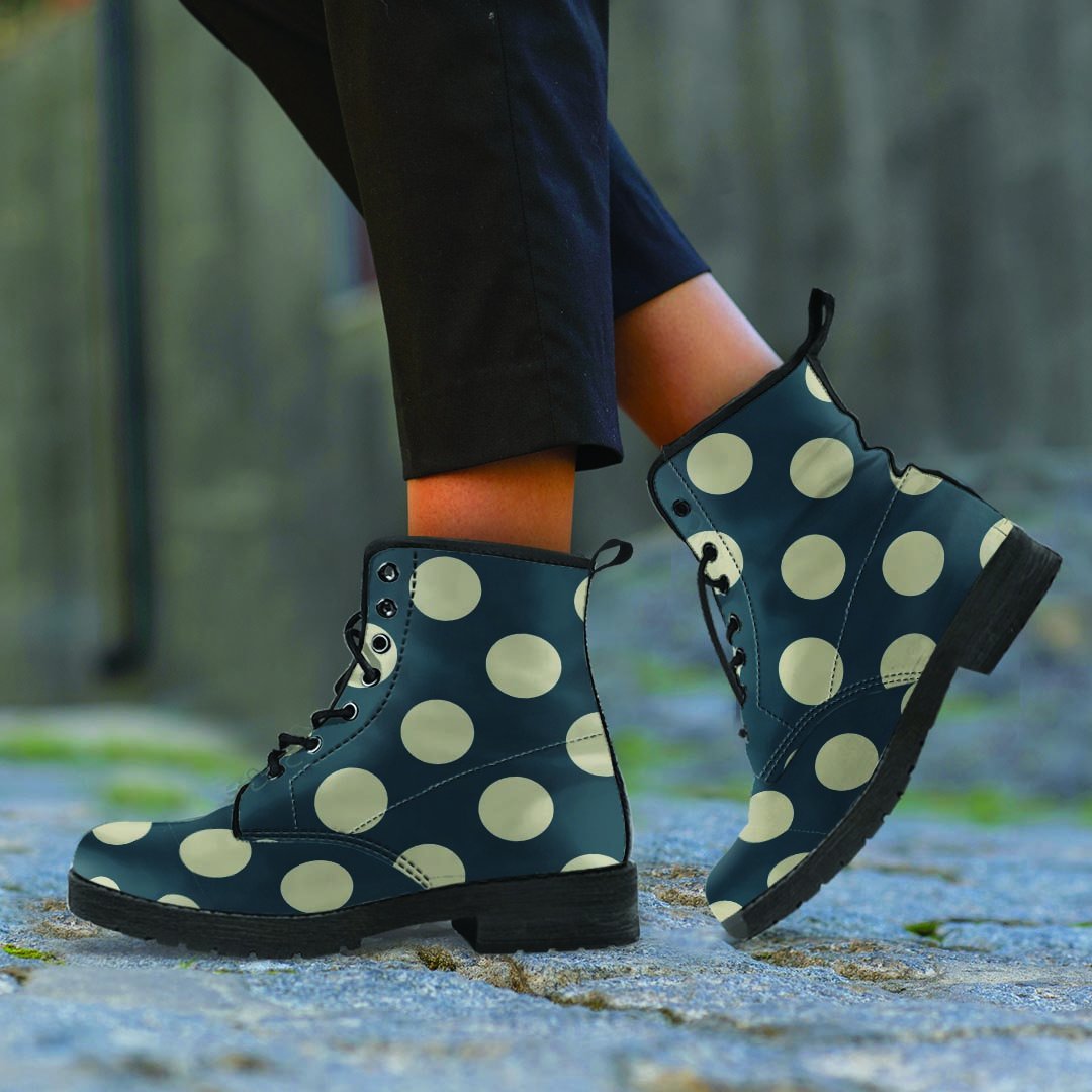 Vintage Black Polka Dot Women's Boots-grizzshop