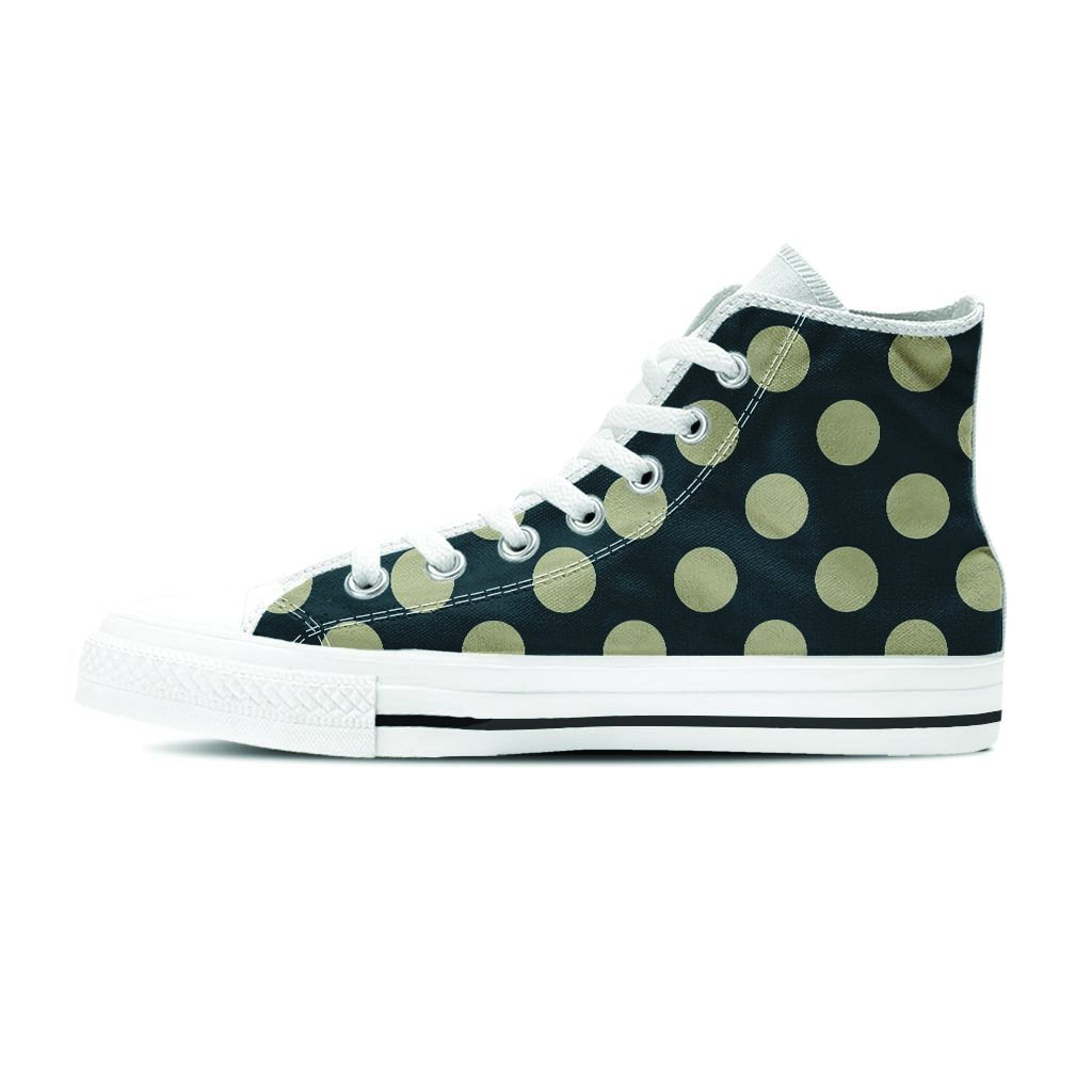Vintage Black Polka Dot Women's High Top Shoes-grizzshop