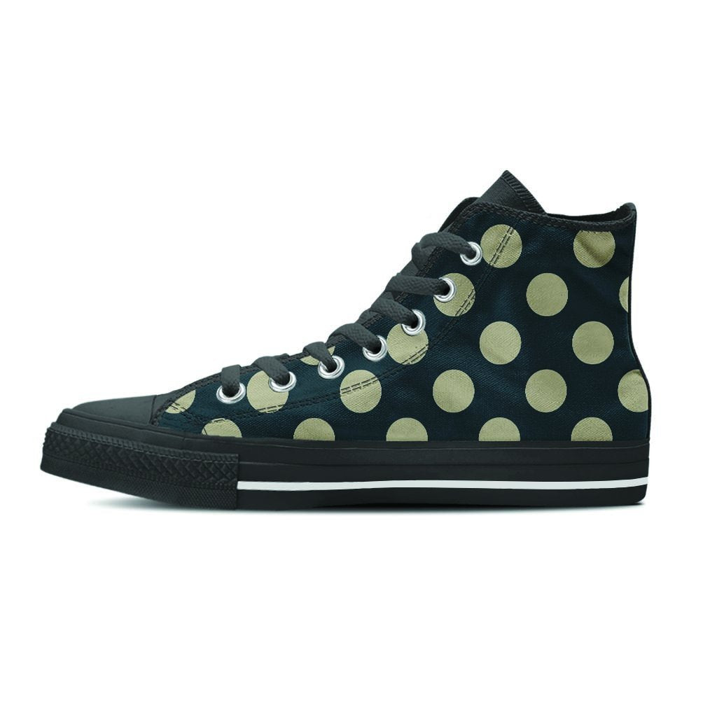Vintage Black Polka Dot Women's High Top Shoes-grizzshop
