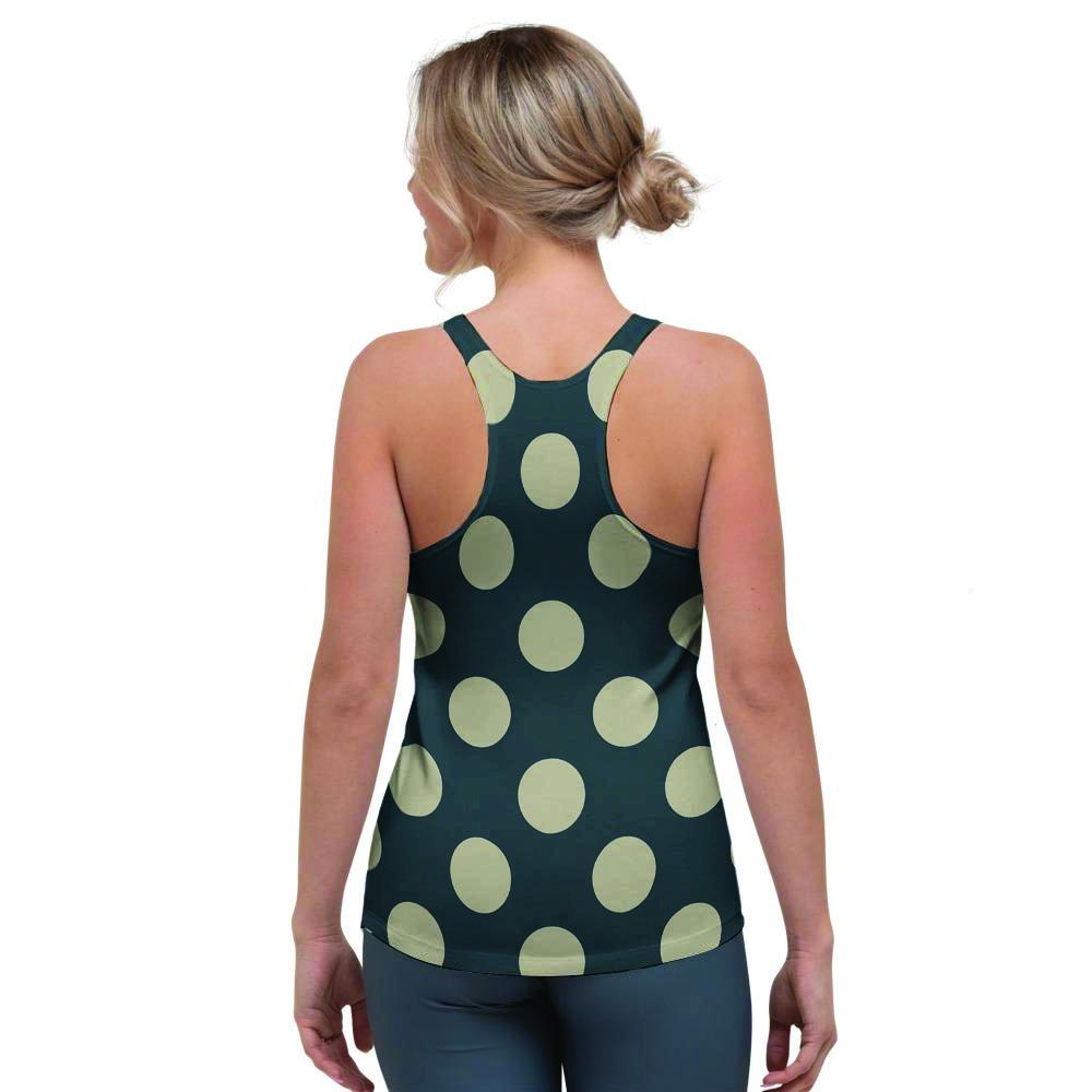 Vintage Black Polka Dot Women's Racerback Tank Top-grizzshop