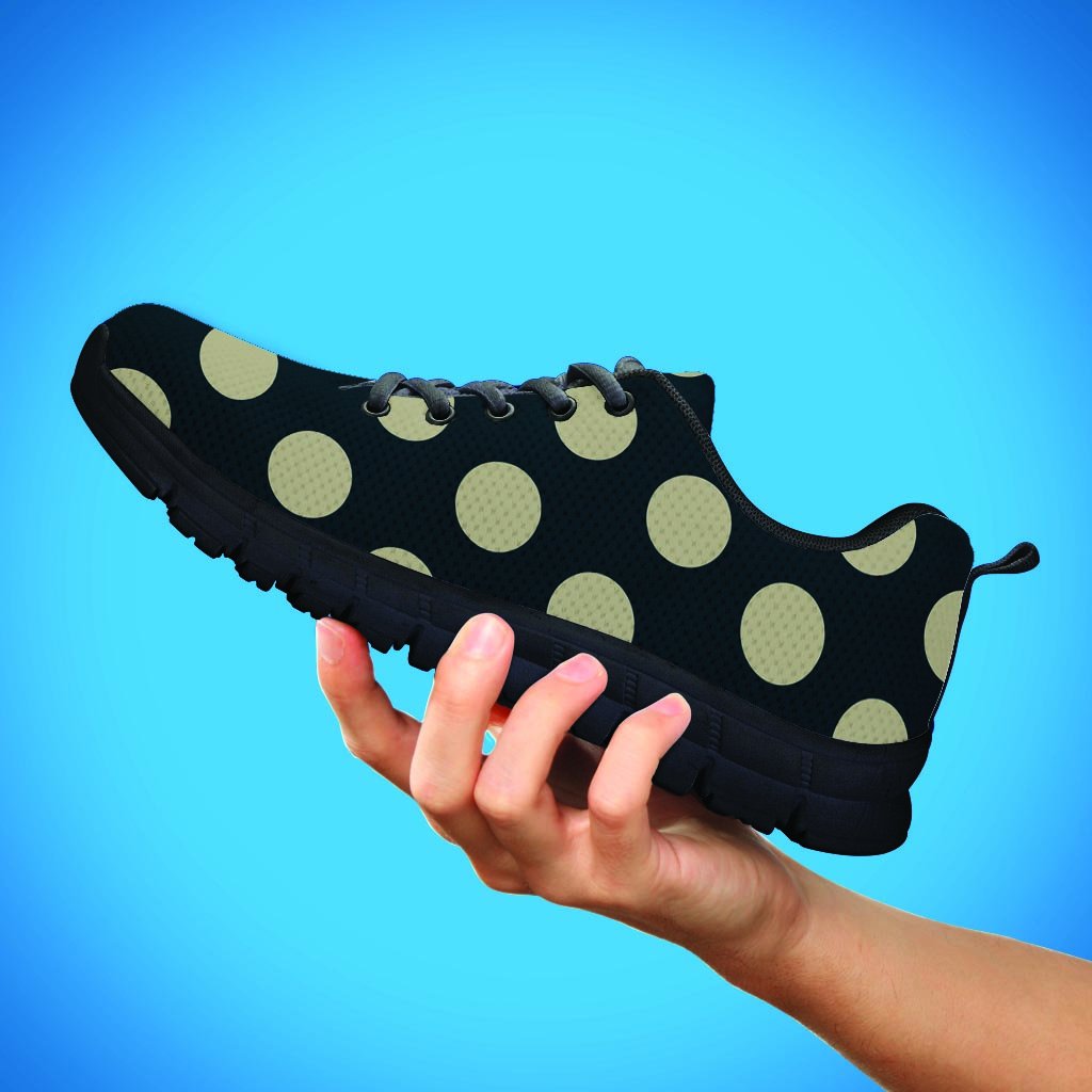 Vintage Black Polka Dot Women's Sneakers-grizzshop