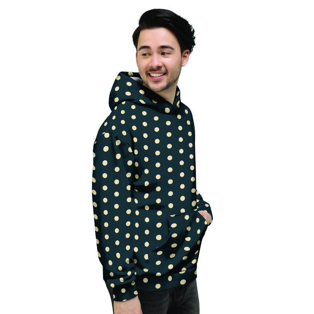 Vintage Black Tiny Polka Dot Men's Hoodie-grizzshop
