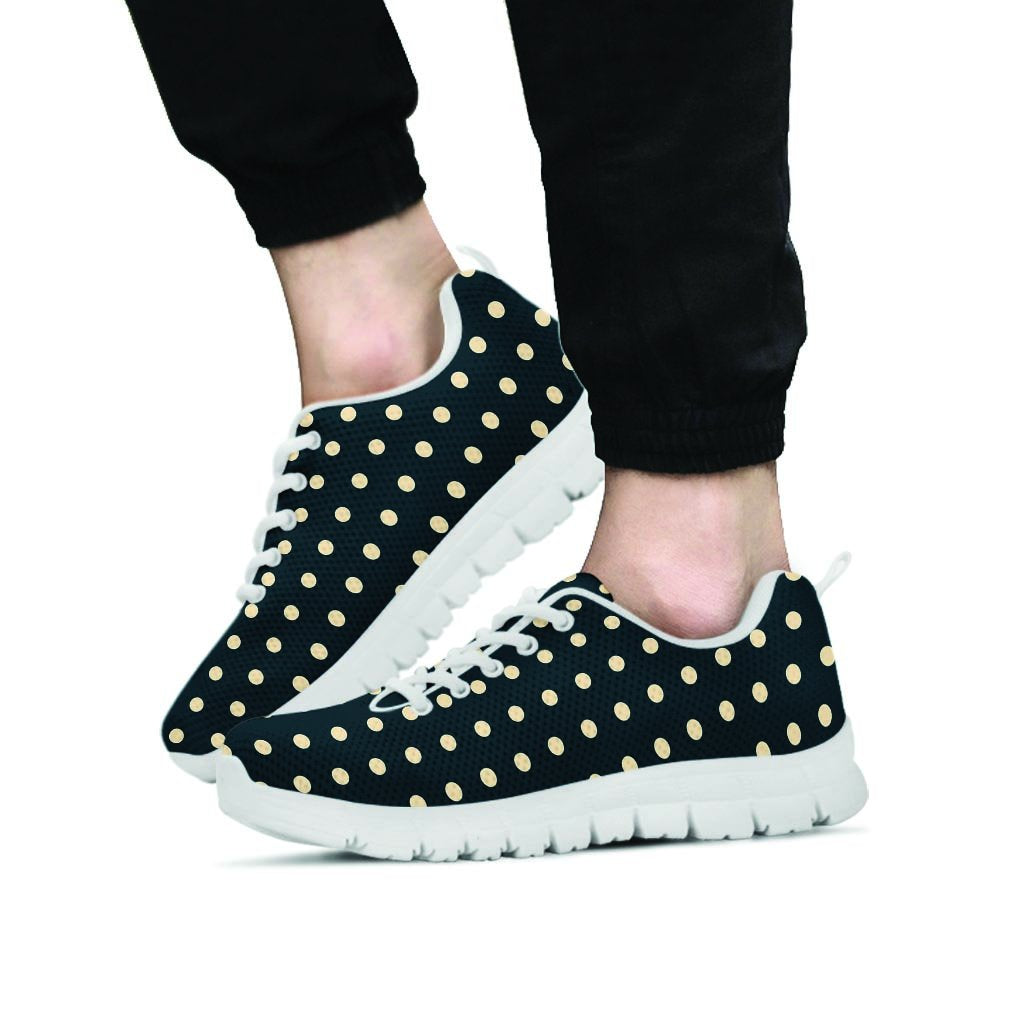 Vintage Black Tiny Polka Dot Men's Sneakers-grizzshop