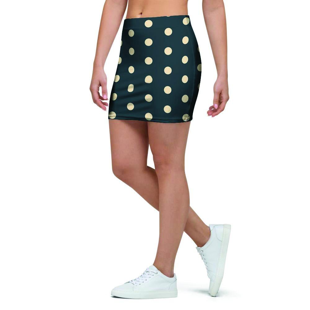 Vintage Black Tiny Polka Dot Mini Skirt-grizzshop