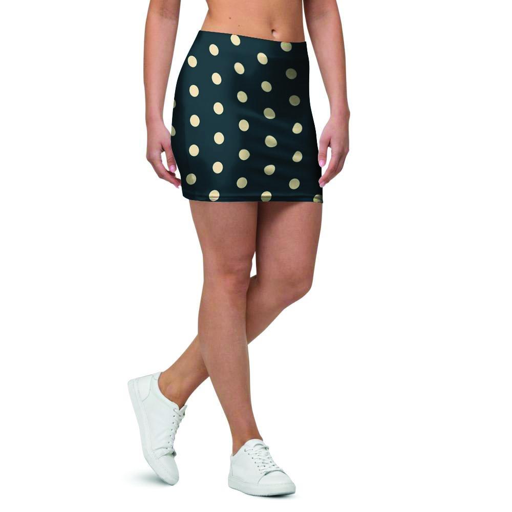 Vintage Black Tiny Polka Dot Mini Skirt-grizzshop