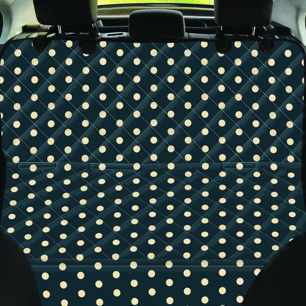 Vintage Black Tiny Polka Dot Pet Car Seat Cover-grizzshop