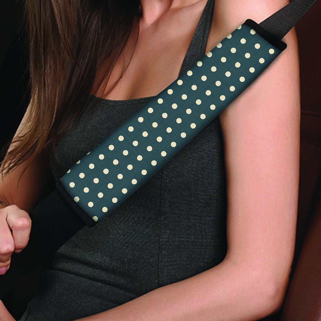Vintage Black Tiny Polka Dot Seat Belt Cover-grizzshop