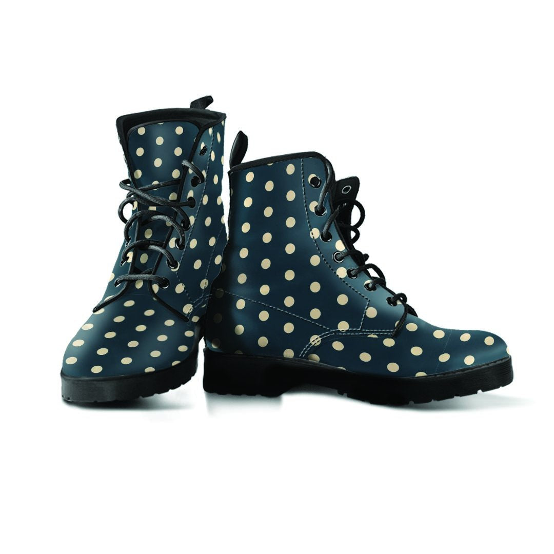 Vintage Black Tiny Polka Dot Women's Boots-grizzshop