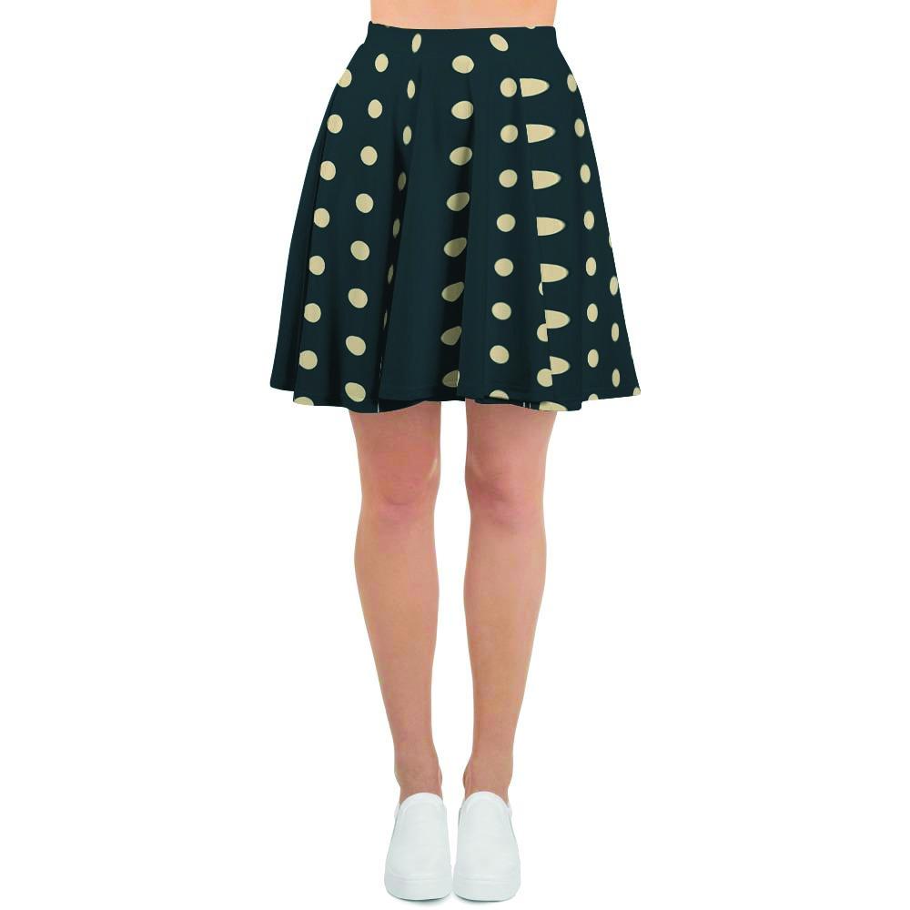 Vintage Black Tiny Polka Dot Women's Skirt-grizzshop