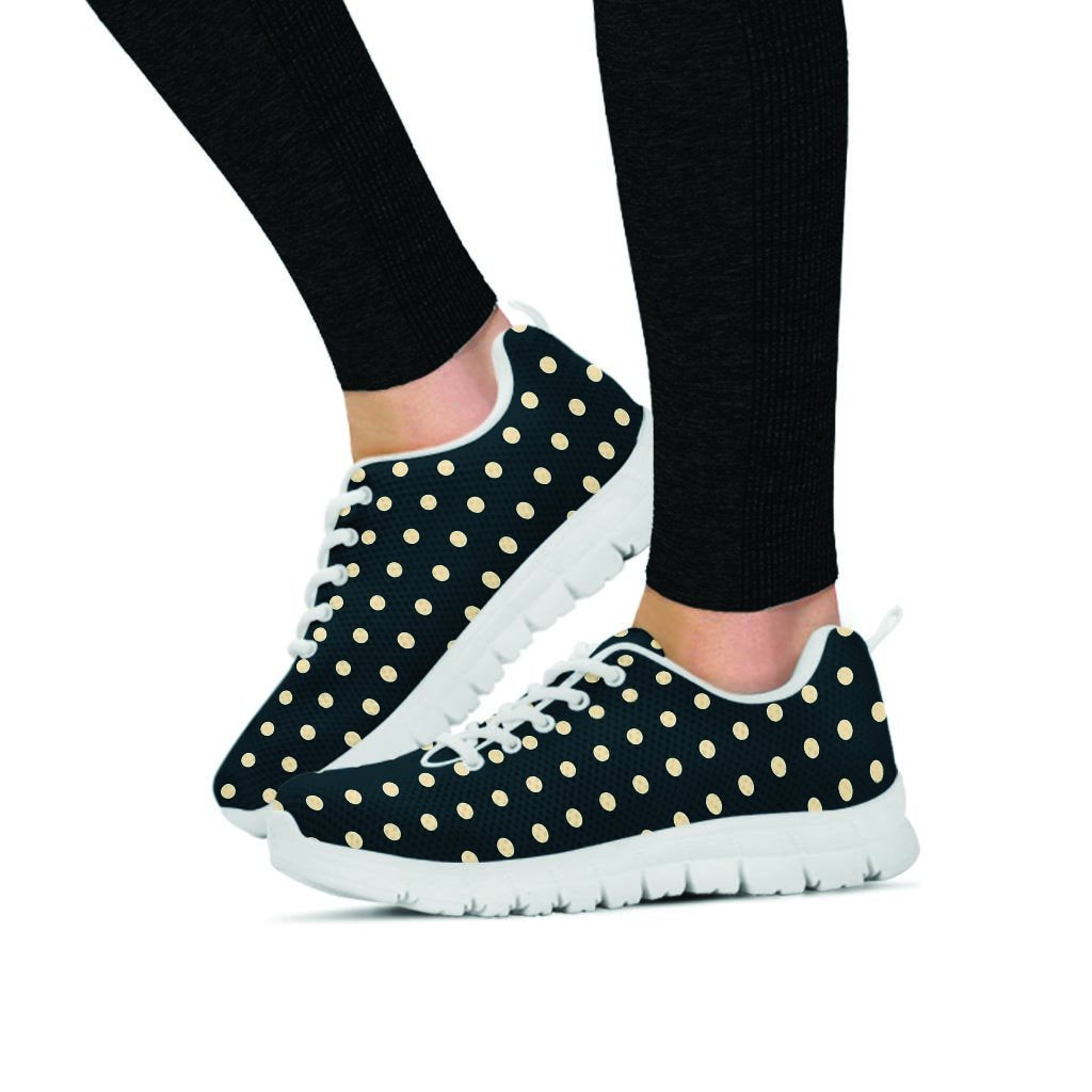 Vintage Black Tiny Polka Dot Women's Sneakers-grizzshop