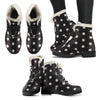 Vintage Black White Polka dot Pattern Print Comfy Winter Boots-grizzshop