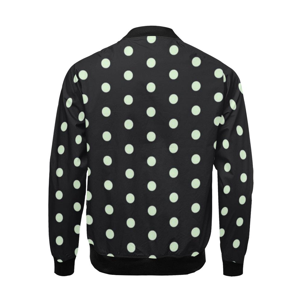 Vintage Black White Polka dot Pattern Print Men's Bomber Jacket-grizzshop
