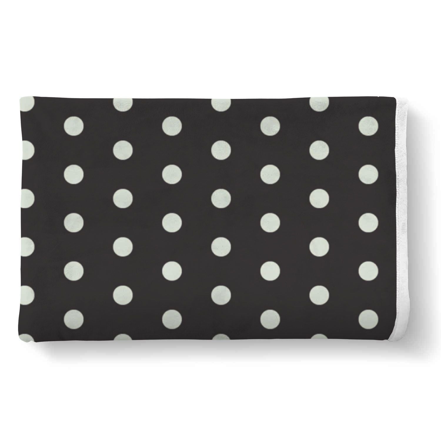 Vintage Black White Polka dot Pattern Print Throw Blanket-grizzshop
