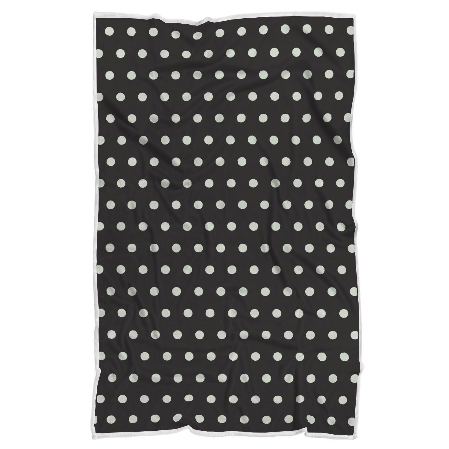 Vintage Black White Polka dot Pattern Print Throw Blanket-grizzshop