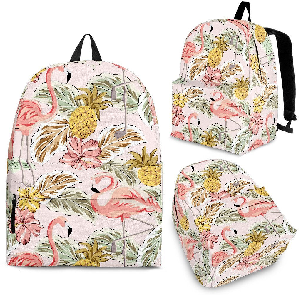 Vintage Flamingo Pineapple Pattern Backpack-grizzshop