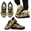 Vintage Hawaiian Floral Tropical Flower Hibiscus Palm Leaves Pattern Print Black Sneaker Shoes For Men Women-grizzshop