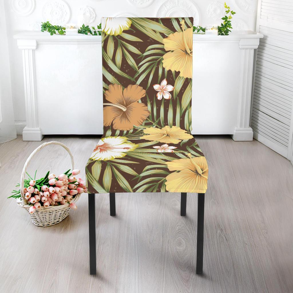 Vintage Hawaiian Floral Tropical Flower Hibiscus Palm Leaves Pattern Print Chair Cover-grizzshop