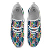 Vintage Nautical Style Colorful Print Pattern White Athletic Shoes-grizzshop
