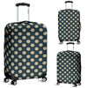 Vintage Navy Blue White Polka dot Pattern Print Luggage Cover Protector-grizzshop