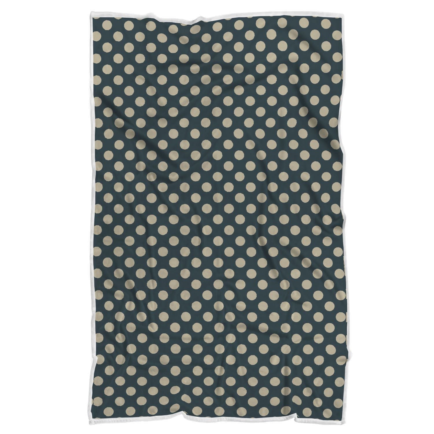 Vintage Navy Blue White Polka dot Pattern Print Throw Blanket-grizzshop