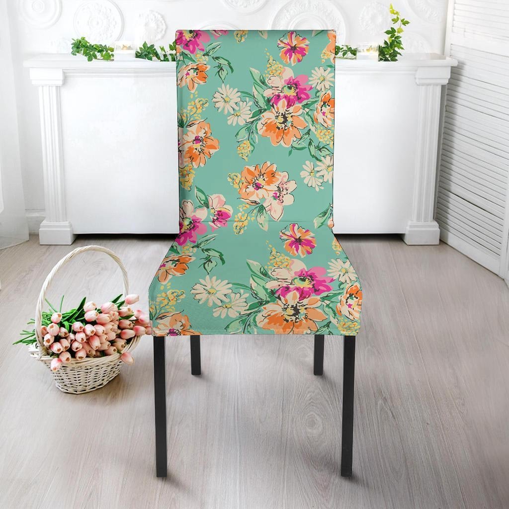 Vintage Pastel Floral Print Chair Cover-grizzshop