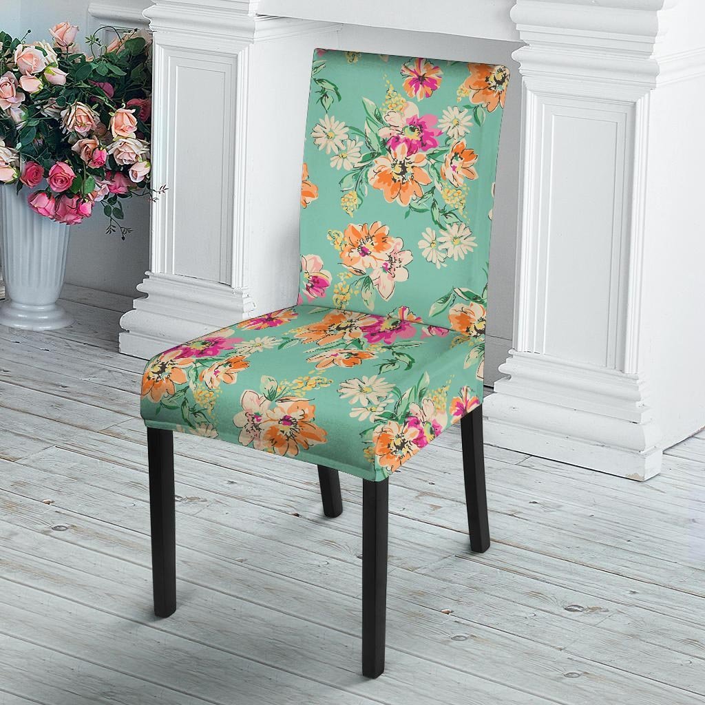 Vintage Pastel Floral Print Chair Cover-grizzshop