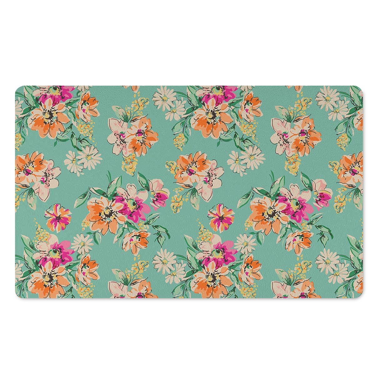 Vintage Pastel Floral Print Door Mat-grizzshop