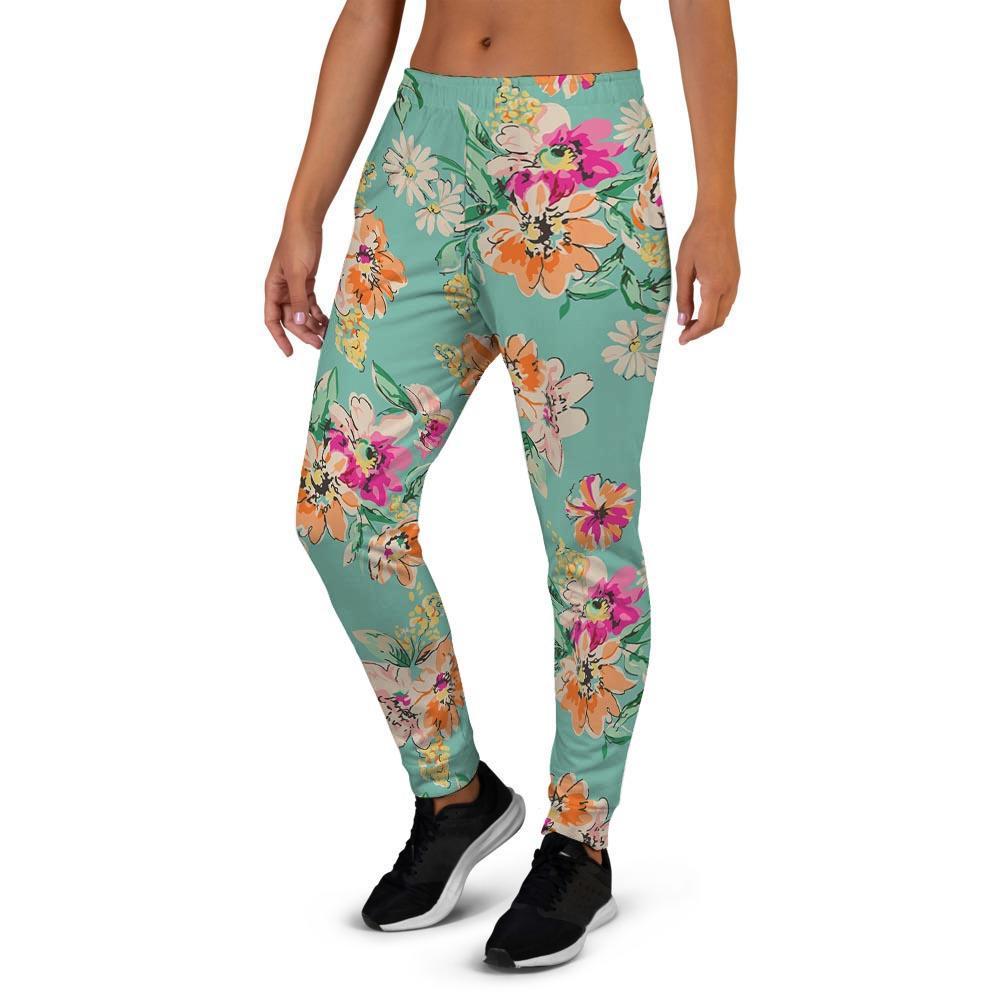 Vintage Pastel Floral Print Women's Joggers-grizzshop