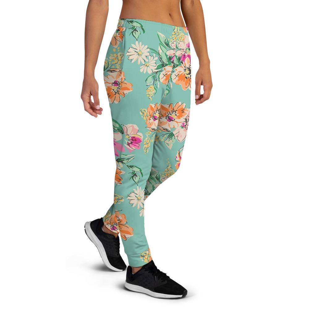 Vintage Pastel Floral Print Women's Joggers-grizzshop