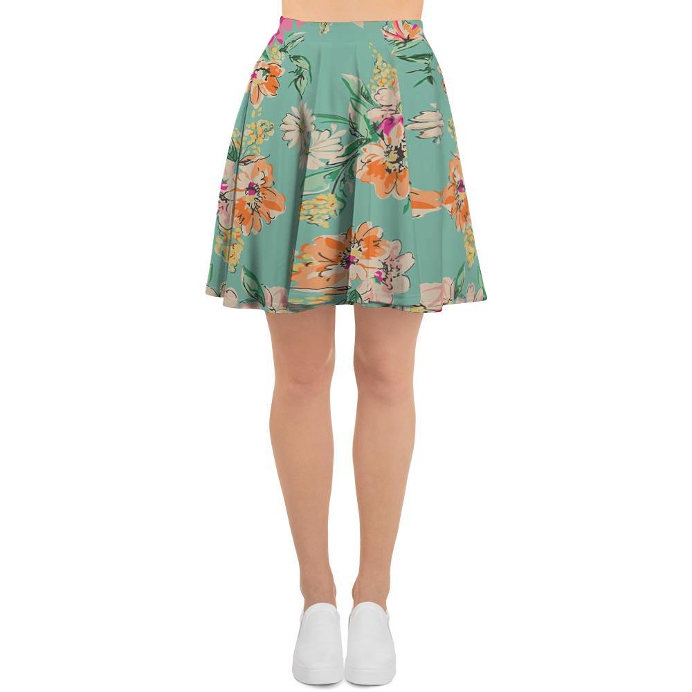 Vintage Pastel Floral Print Women's Skirt-grizzshop