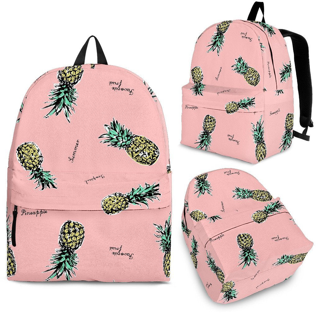 Vintage Pineapple Pink Pattern Backpack-grizzshop