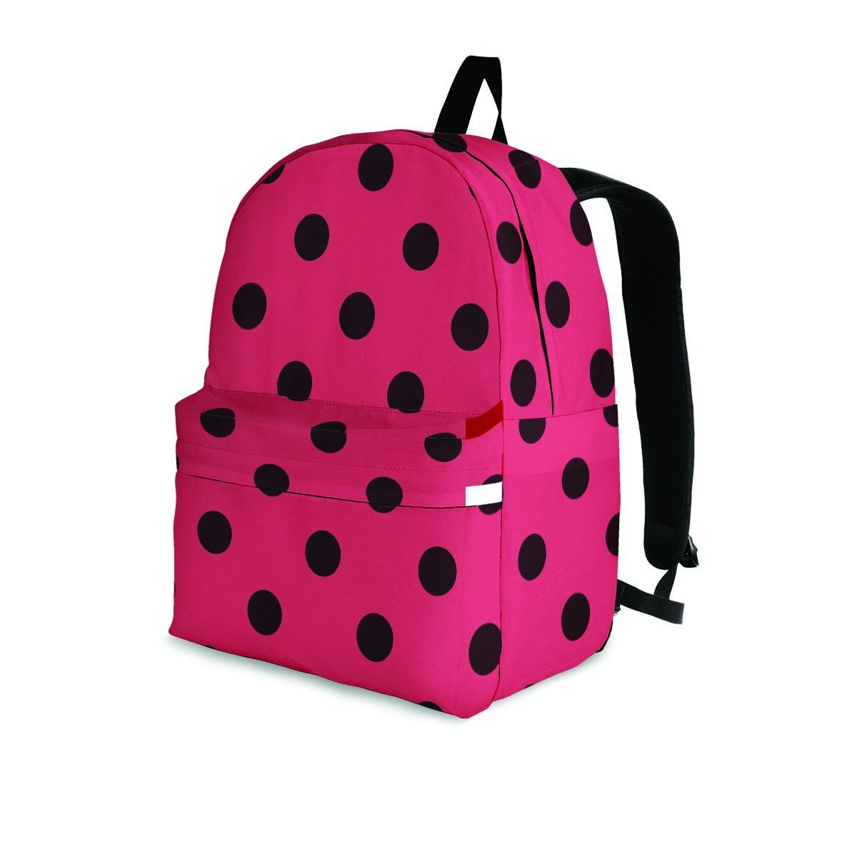 Vintage Pink And Black Polka Dot Backpack-grizzshop