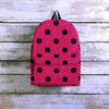 Vintage Pink And Black Polka Dot Backpack-grizzshop