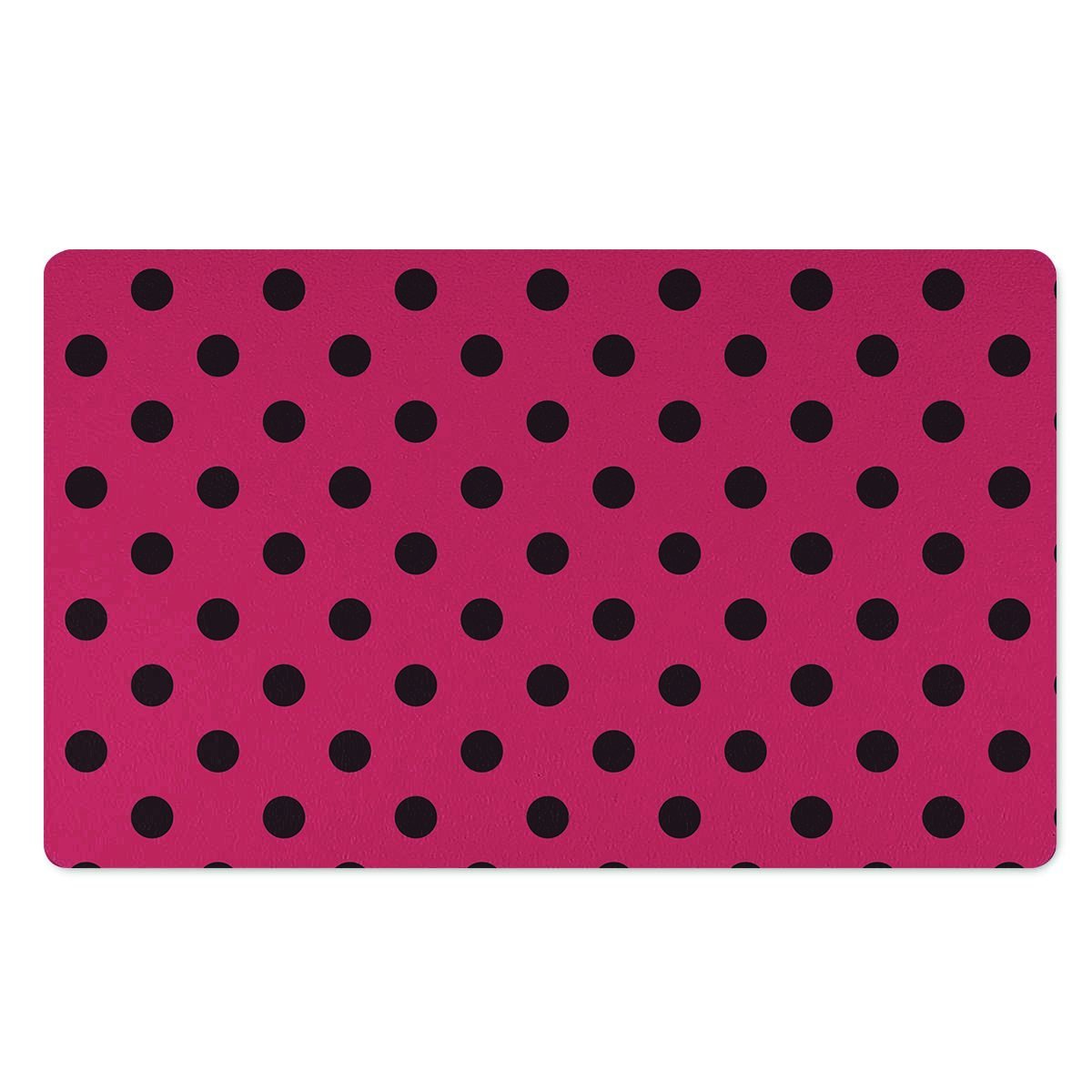 Vintage Pink And Black Polka Dot Door Mat-grizzshop