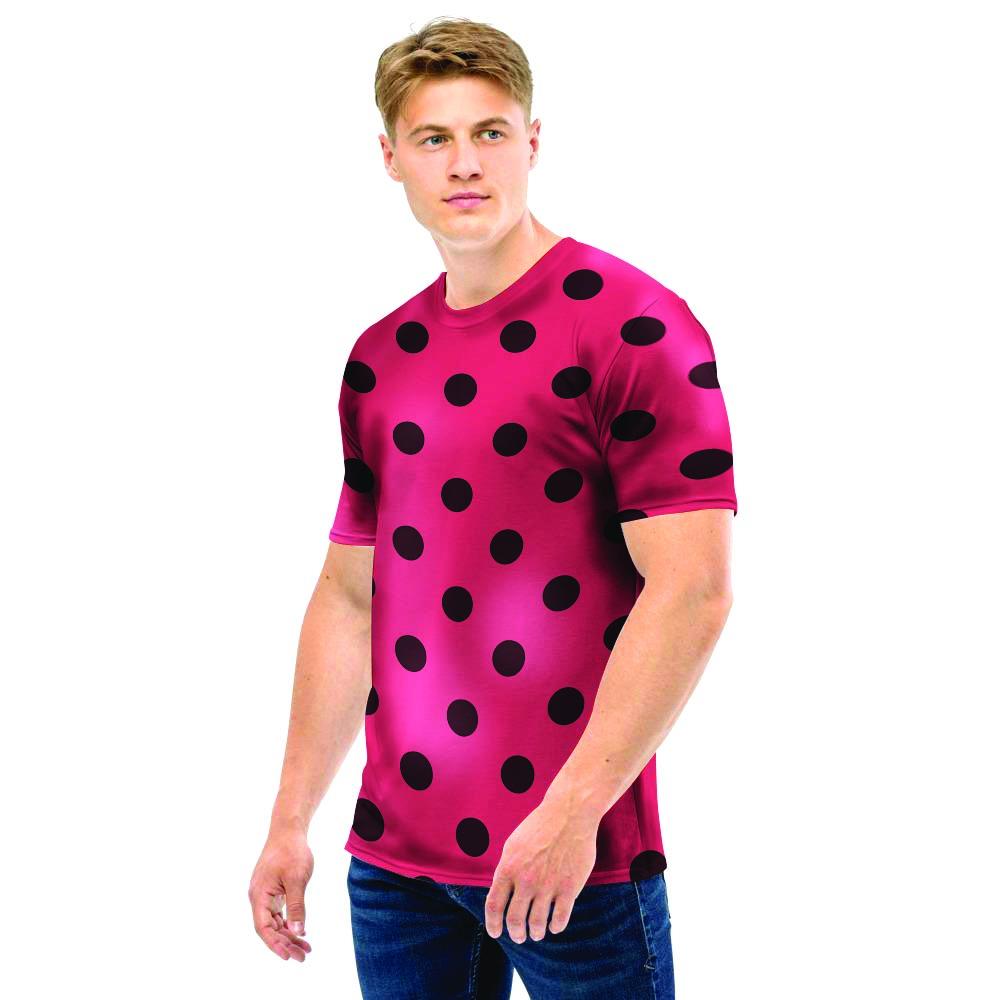 Vintage Pink And Black Polka Dot Men T Shirt-grizzshop