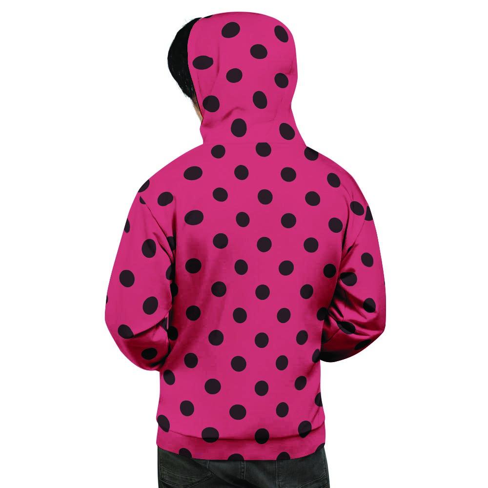 Vintage Pink And Black Polka Dot Men's Hoodie-grizzshop