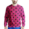 Vintage Pink And Black Polka Dot Men's Sweatshirt-grizzshop