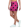 Vintage Pink And Black Polka Dot Mini Skirt-grizzshop