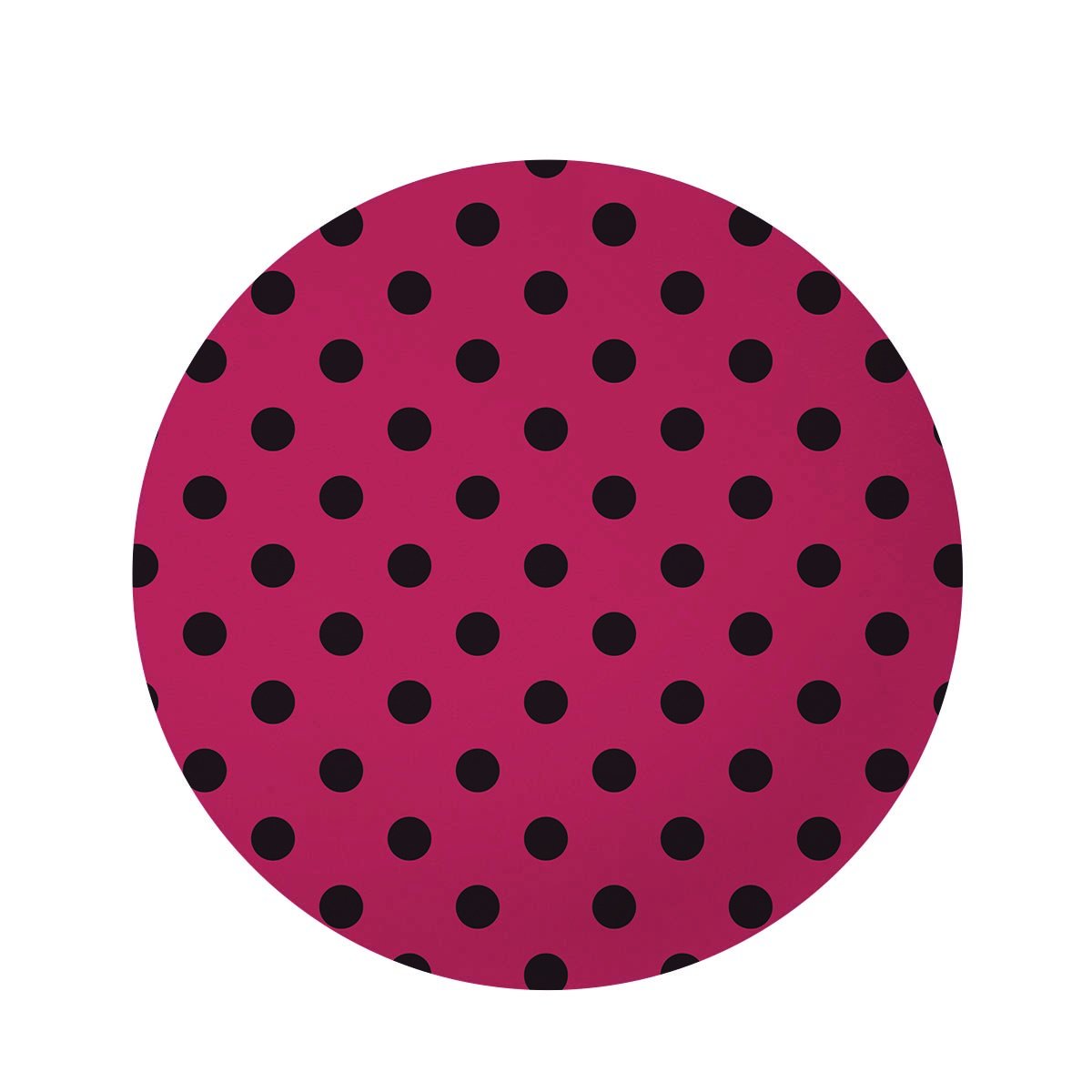 Vintage Pink And Black Polka Dot Round Rug-grizzshop