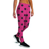 Vintage Pink And Black Polka Dot Women's Joggers-grizzshop