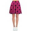 Vintage Pink And Black Polka Dot Women's Skirt-grizzshop
