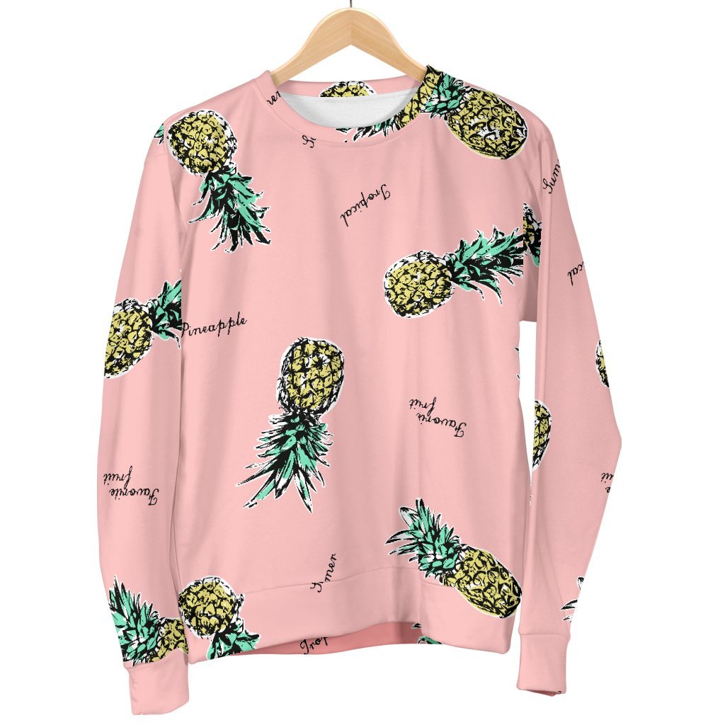 Vintage Pink Pineapple Print Sweatshirt-grizzshop