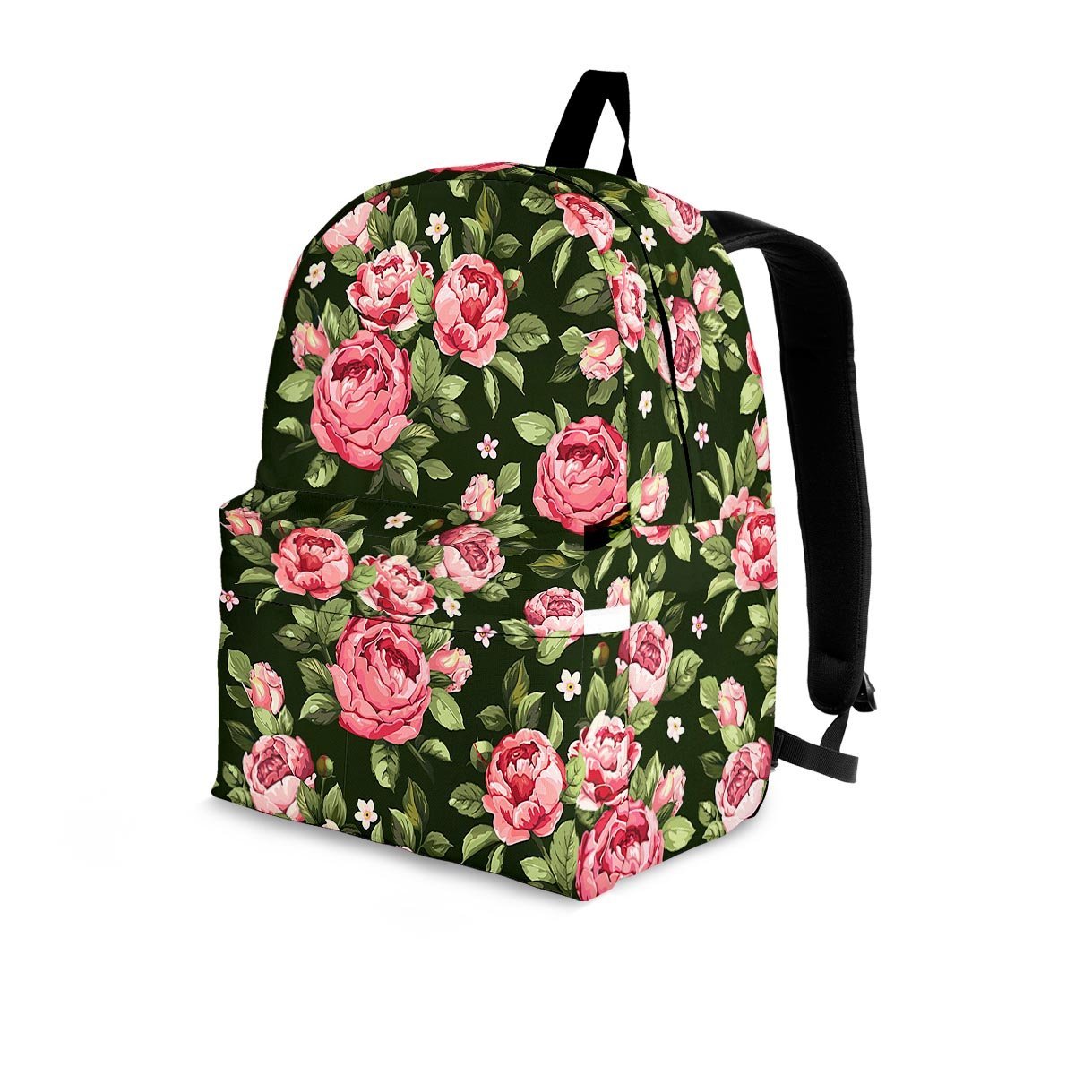 Vintage Pink Rose Floral Print Backpack-grizzshop