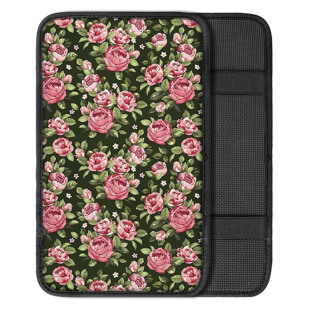 Vintage Pink Rose Floral Print Car Console Cover-grizzshop