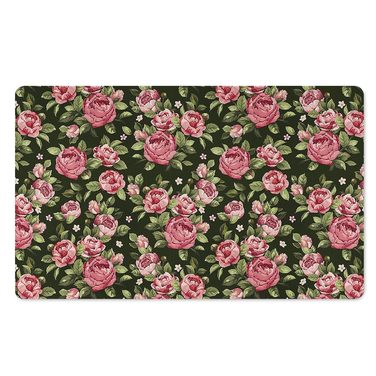 Vintage Pink Rose Floral Print Door Mat-grizzshop