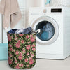 Vintage Pink Rose Floral Print Laundry Basket-grizzshop