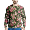 Vintage Pink Rose Floral Print Men's Sweatshirt-grizzshop