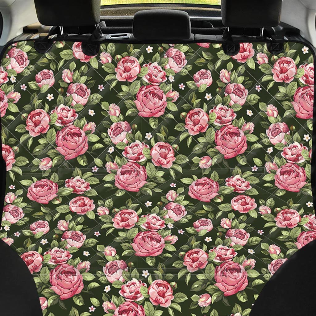 Vintage Pink Rose Floral Print Pet Car Seat Cover-grizzshop