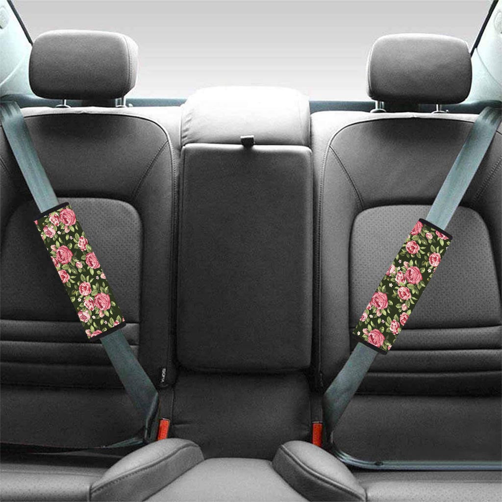 Vintage Pink Rose Floral Print Seat Belt Cover-grizzshop
