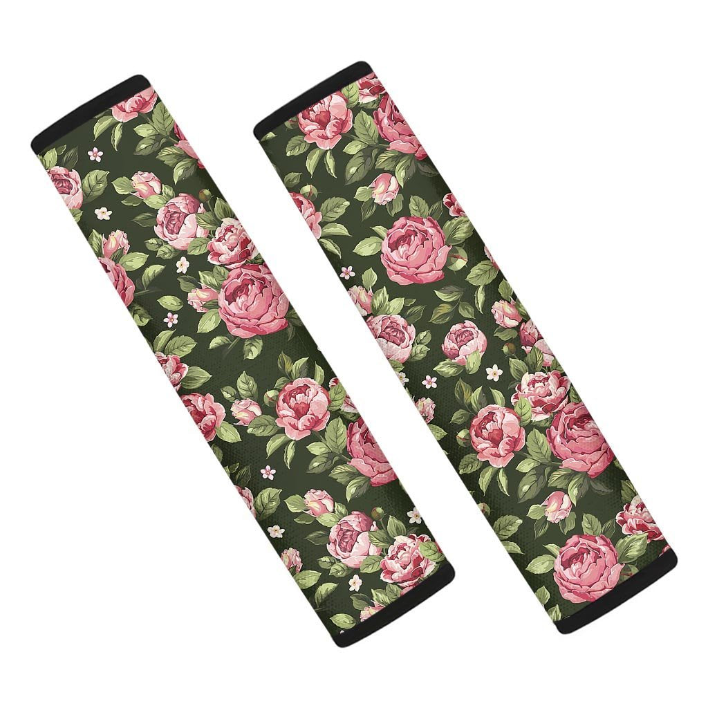 Vintage Pink Rose Floral Print Seat Belt Cover-grizzshop
